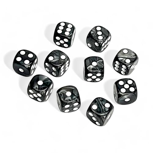 Luck Lab 10 Piece D6 Dice Pack Acrylic Dice for RPG MTG DND Dice Table Games and Board Games Black Pearl - Image 5