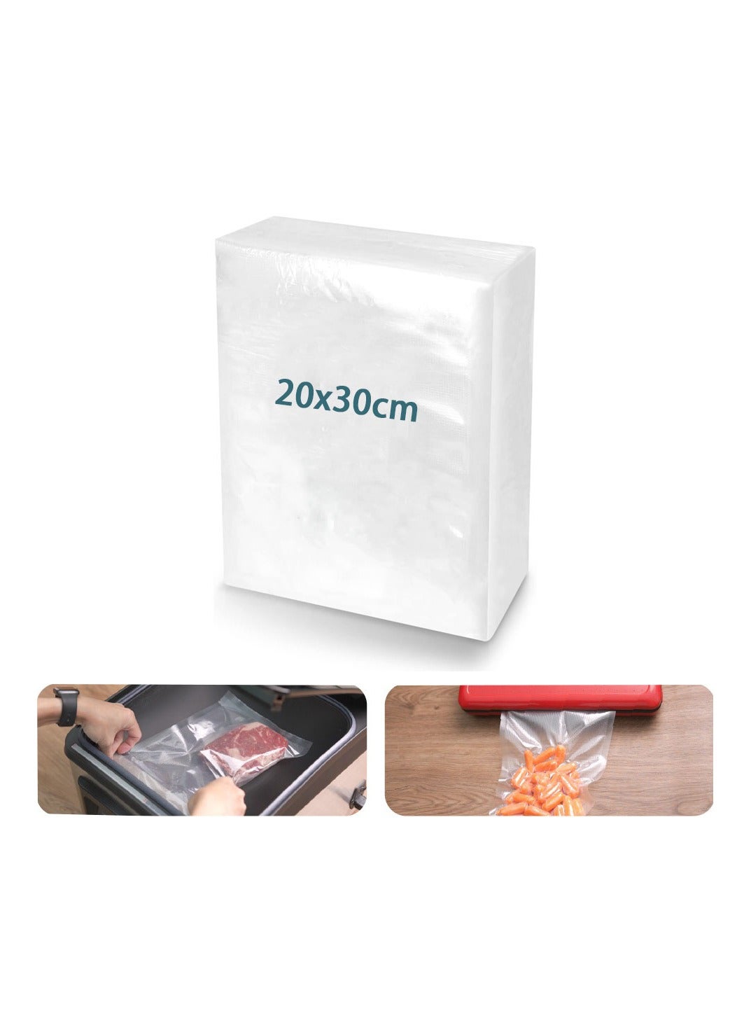 Vacuum Sealer Bags, 8" × 12" 50 PCS Heavy Duty Pre-Cut Design Commercial Grade Food Sealable Bag for Heat Seal Food Storage,Smell Proof Bags Boilsafe to 280°F Freezable, Resizable,Reuseable (50Pcs)
