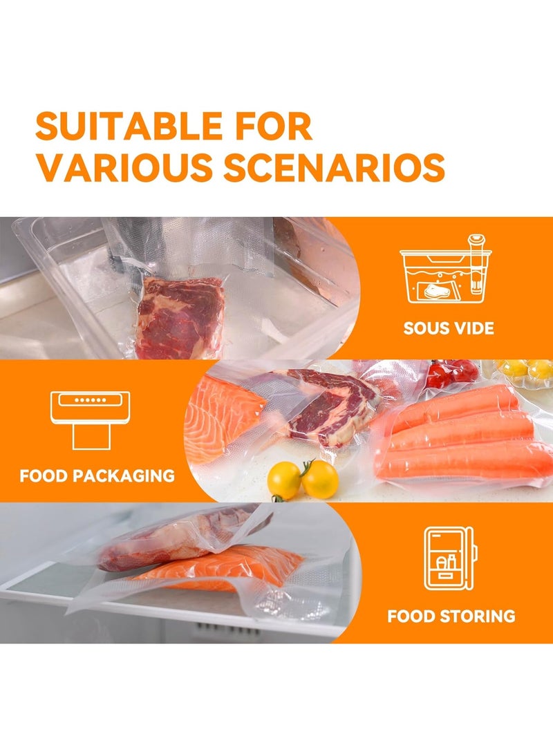 VIUAUAX أكياس تفريغ الهواء، 20*30 سم 50 قطعة أكياس تغليف أغذية ذات تصميم شديد التحمل ومقطوعة مسبقًا من الدرجة التجارية لتخزين الطعام، أكياس مقاومة للرائحة آمنة للغليان حتى 280 درجة فهرنهايت، قابلة للتجميد، قابلة لإعادة الاستخدام - Image 4