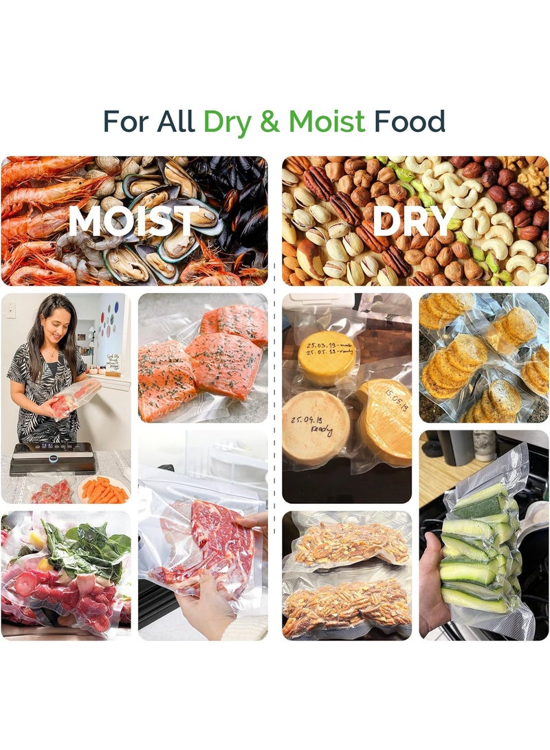 VIUAUAX أكياس تفريغ الهواء، 20*30 سم 50 قطعة أكياس تغليف أغذية ذات تصميم شديد التحمل ومقطوعة مسبقًا من الدرجة التجارية لتخزين الطعام، أكياس مقاومة للرائحة آمنة للغليان حتى 280 درجة فهرنهايت، قابلة للتجميد، قابلة لإعادة الاستخدام - Image 5