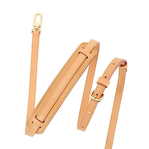 OULARIO Vachetta Leather Adjustable Crossbody Strap for Pochette Small Bags Favorite Mini NM Eva PM MM (Vachetta Leather Strap with Shoulder pad) - Image 2