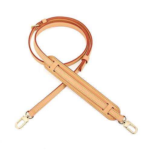 OULARIO Vachetta Leather Adjustable Crossbody Strap for Pochette Small Bags Favorite Mini NM Eva PM MM (Vachetta Leather Strap with Shoulder pad) - Image 1