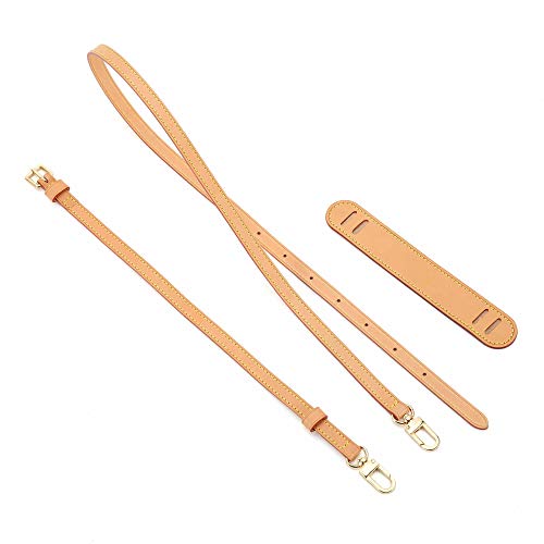 OULARIO Vachetta Leather Adjustable Crossbody Strap for Pochette Small Bags Favorite Mini NM Eva PM MM (Vachetta Leather Strap with Shoulder pad) - Image 3