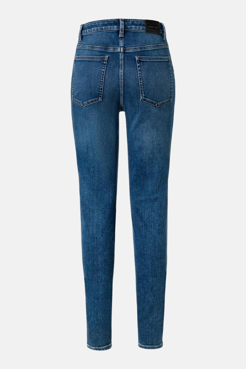 Tchibo Women Skinny Fit Wash Jeans, Blue - Image 3