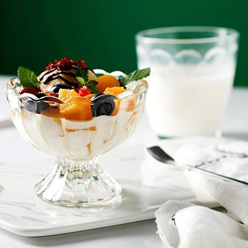 Kosh Solid Glassware Ice Cream Cup Bowl Custard Candy Salad Soup Dessert Serving Bowls Flower Shape Tableware Set 120 ml Crystal Clear 2 PC Perfect for Dessert - Image 4
