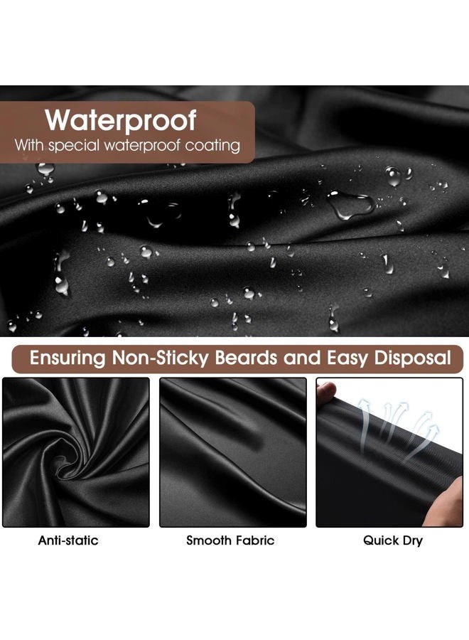 GOOTON Gifts for Men Him Boyfriend Husband, Beard Bib Apron Cape Trimmer Hair Catcher for Sink Shaving, Waterproof Non-Stick, One Size Fits All, Grooming Accessories(Black) - Image 4