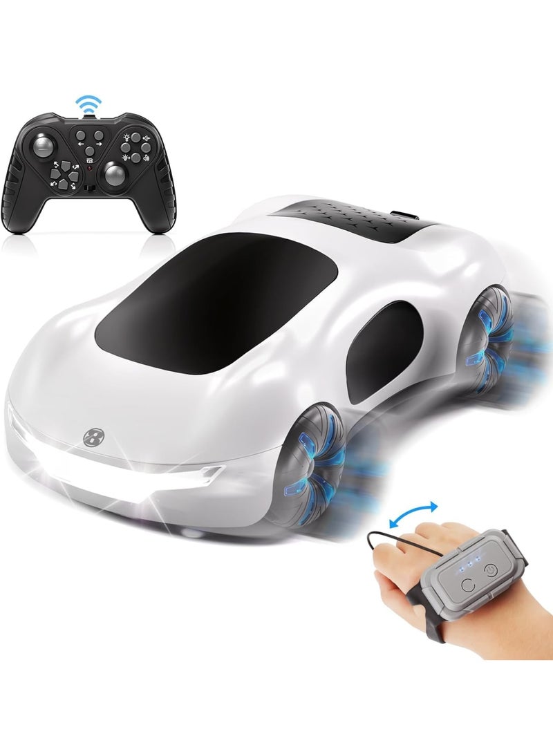 Zikra Gesture Sensing RC Stunt Car - 2.4GHz Remote Control with Cool Lighting & Spray Features, 360¬∞ Rotating Side Drift for Boys Age 4-12 Ideal Birthday Gift - Image 1