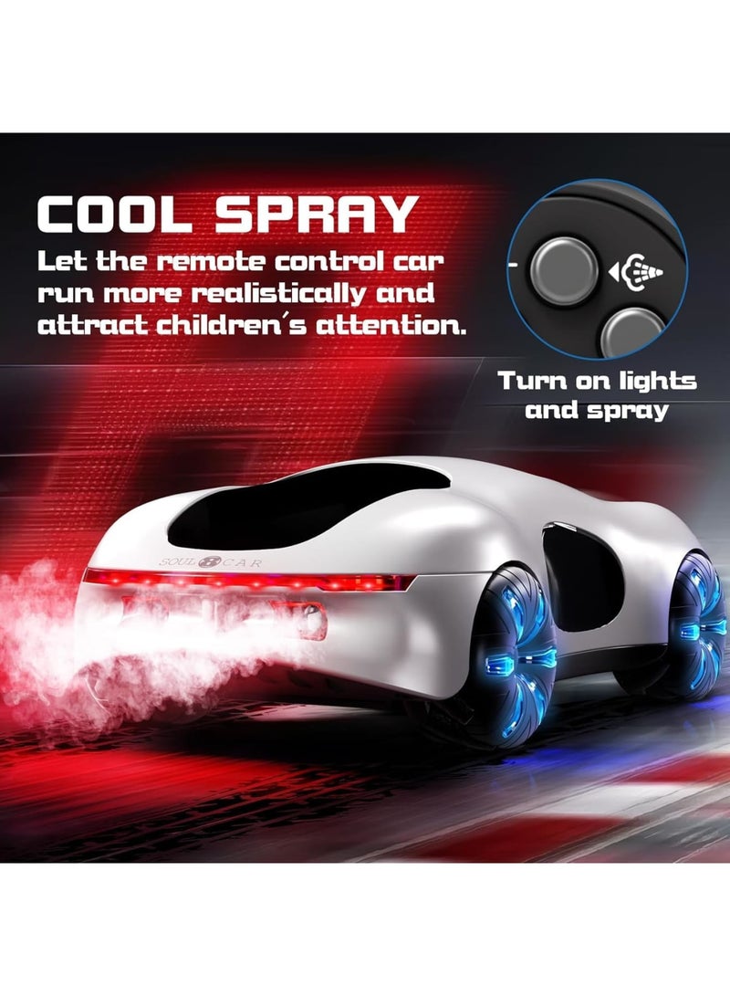 Zikra Gesture Sensing RC Stunt Car - 2.4GHz Remote Control with Cool Lighting & Spray Features, 360¬∞ Rotating Side Drift for Boys Age 4-12 Ideal Birthday Gift - Image 4