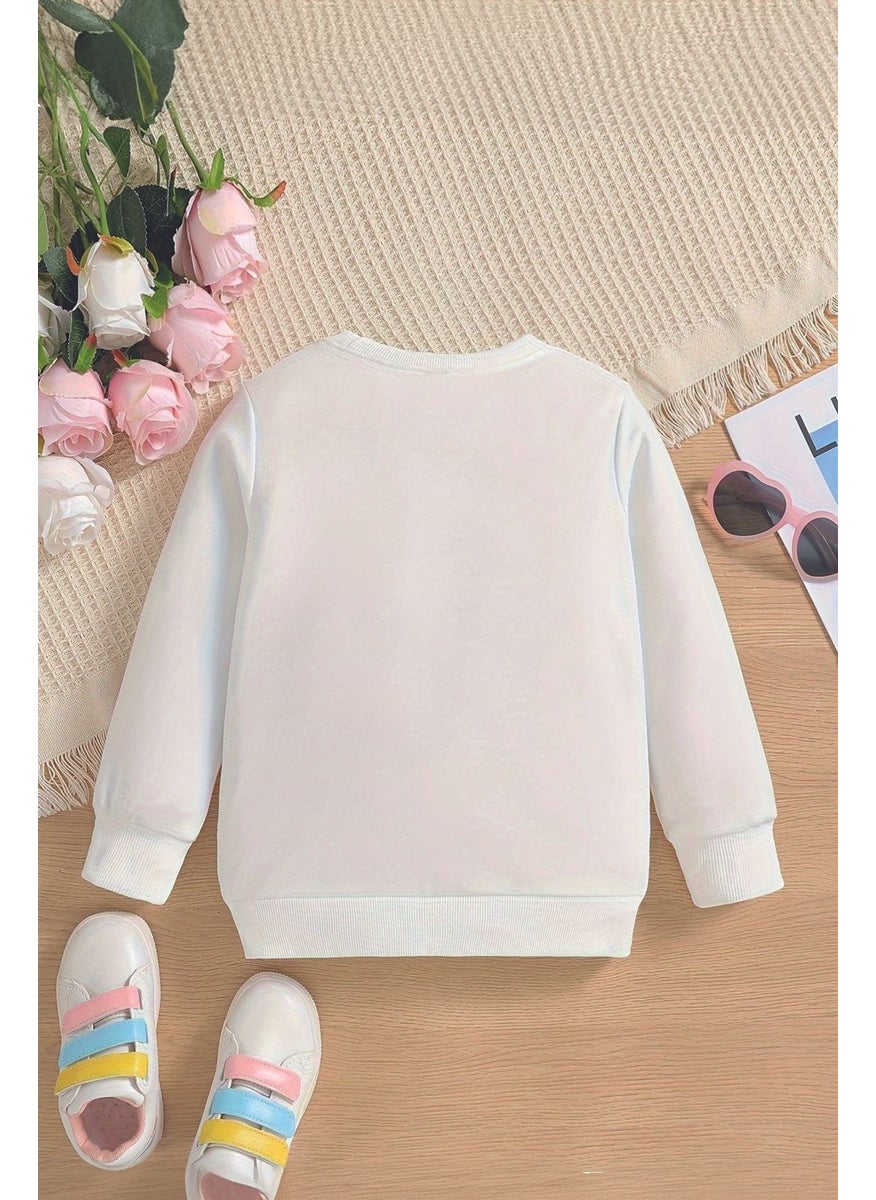 Myada - New Season Vacationer Kitten Printed Oversize Hooded Kids Sweatshirt 14645 - Image 1