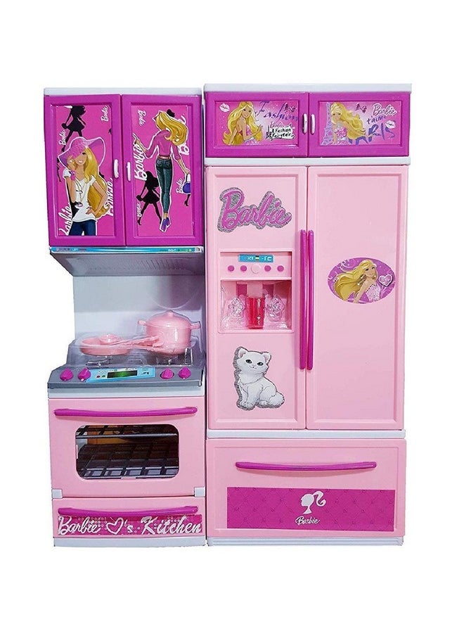 bluebell - Bluebell Plastic Modern Kitchen Set With Light & Sound-Openable Doors|Refrigerator|Oven|Kitchen Accessories|Fruits Toys For Girls|Boys|Kids Toy - Image 1