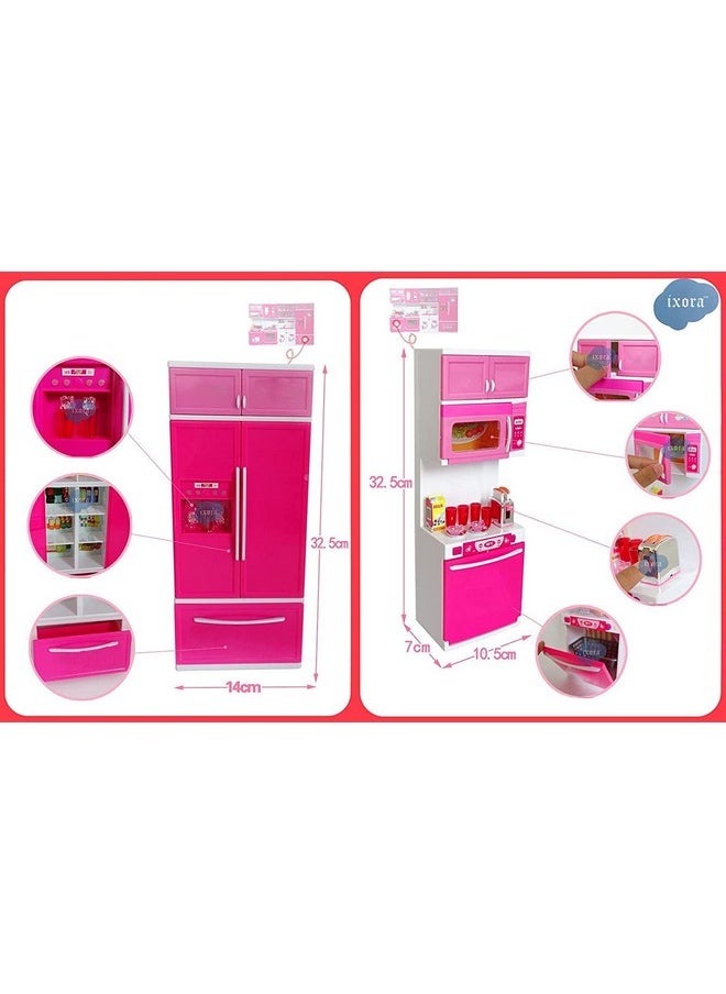 bluebell - Bluebell Plastic Modern Kitchen Set With Light & Sound-Openable Doors|Refrigerator|Oven|Kitchen Accessories|Fruits Toys For Girls|Boys|Kids Toy - Image 1