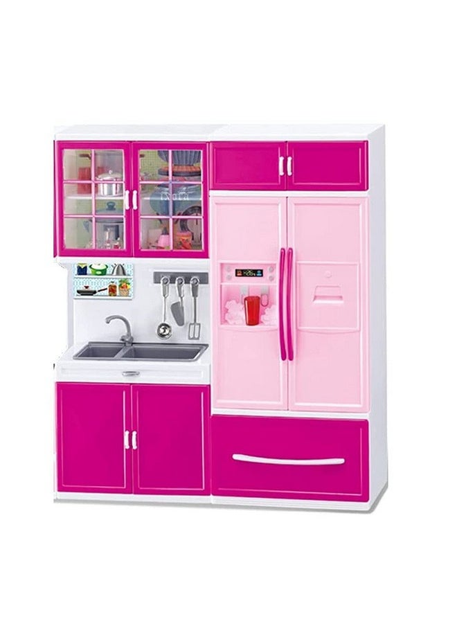 bluebell - Bluebell Plastic Modern Kitchen Set With Light & Sound-Openable Doors|Refrigerator|Oven|Kitchen Accessories|Fruits Toys For Girls|Boys|Kids Toy - Image 1