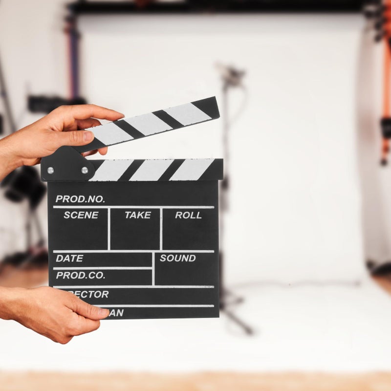 Wooden 4 Pcs Movie Clapboard Set Dry Erase Film Board Color Sticks For Director Photography Prop - Image 4