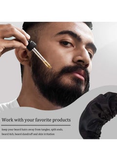 eBoot 3 Pieces Beard Caps Beard Bonnet For Men Beard Bandana Covers Adjustable Facial Hair Apron Guard Bonnet Bedtime Bib Cap (Black)  - Image 5