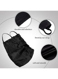 eBoot 3 Pieces Beard Caps Beard Bonnet For Men Beard Bandana Covers Adjustable Facial Hair Apron Guard Bonnet Bedtime Bib Cap (Black)  - Image 4