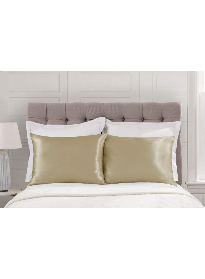 ShopBedding Luxury Satin Pillowcase for Hair – Queen Satin Pillowcase with Zipper, Champagne (Pillowcase Set of 2) – Blissford - Image 3