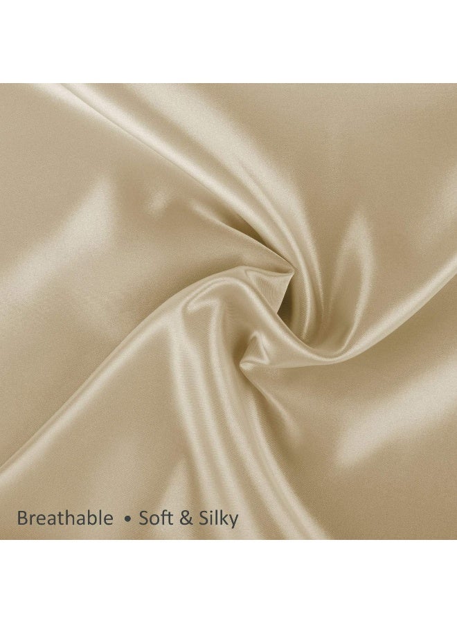 ShopBedding Luxury Satin Pillowcase for Hair – Queen Satin Pillowcase with Zipper, Champagne (Pillowcase Set of 2) – Blissford - Image 4