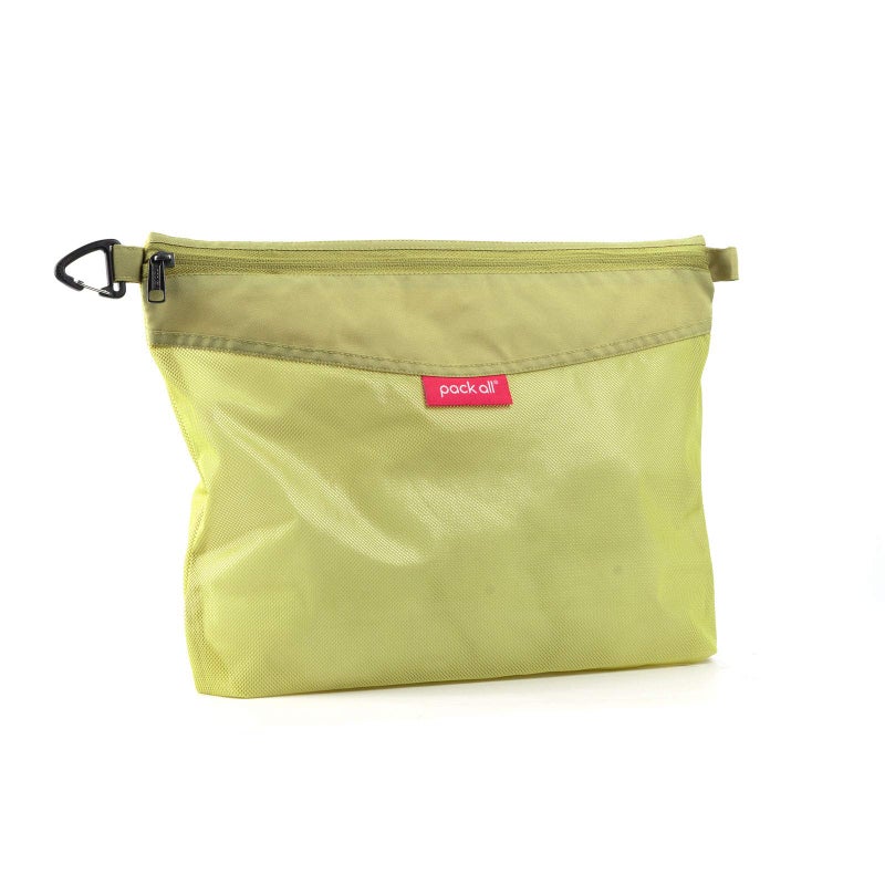 pack all Water-resistant Material Zipper Pouch, Mesh Zipper Bags for Storage, Travel, Office (Green, Large) - Image 1