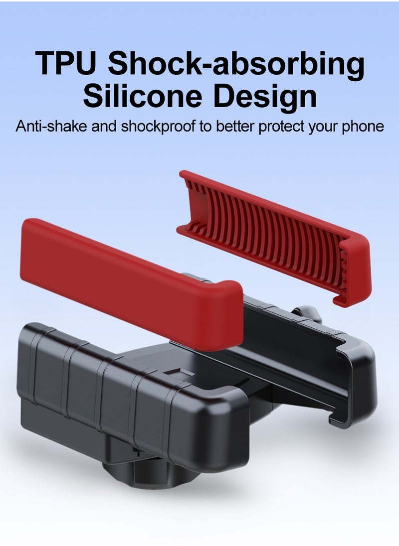 Generic - Cycling Phone Mount, Bicycle/Motorcycle Phone Holder, 360° Adjustment, Half-frame Style Does Not Affect Photography, 4.5-7 Inch, Black and Red - Image 1