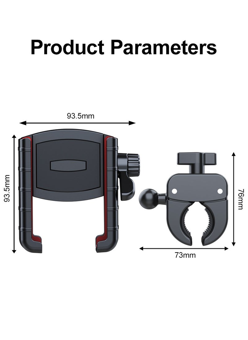 Generic - Cycling Phone Mount, Bicycle/Motorcycle Phone Holder, 360° Adjustment, Half-frame Style Does Not Affect Photography, 4.5-7 Inch, Black and Red - Image 1