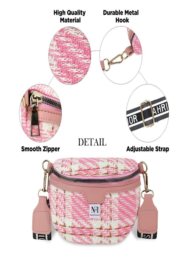 NFI essentials Waist Chest Bag for Women Belt Sling Pouch Crossbody Unisex Crossover Fanny Pack One Side Travel Handy Hiking Zip Bag Multipurpose Canvas Adjustable Thick Strap Shoulder Money Phone Bag - Image 5