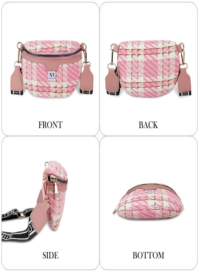 NFI essentials Waist Chest Bag for Women Belt Sling Pouch Crossbody Unisex Crossover Fanny Pack One Side Travel Handy Hiking Zip Bag Multipurpose Canvas Adjustable Thick Strap Shoulder Money Phone Bag - Image 2