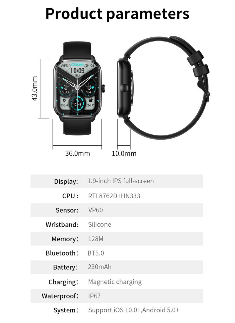 ColMi - COLMI C61 Smart Watch For Men Women Full Screen Bluetooth Calling Heart Rate Sleep Monitor 100+ Sport Models - Image 1