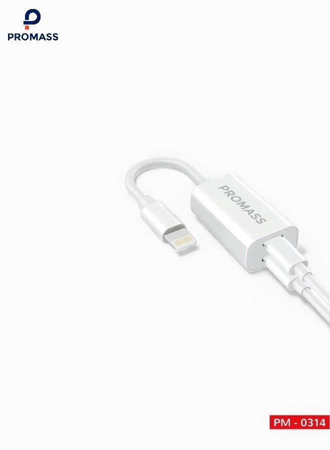 بروماس محول 4 في 1 لسماعة الراس منفذ لايتننج الى صوت وشاحن لاجهزة ايباد وايفون 13 و12 و11 واكس اس ماكس ار و8 و8 بلس و7 و7 ابيض - Image 1