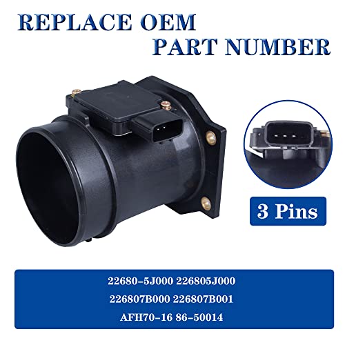 AdvanEX حساس تدفق الهواء AdvanEX - متوافق مع نيسان فرونتير 99-04؛ باثفايندر 98-00؛ إنفينيتي QX4 98-00؛ ميركوري فيلجر 99-02 والمزيد 3.8L - استبدال OE 22680-5J000 AFH70-16 - Image 2