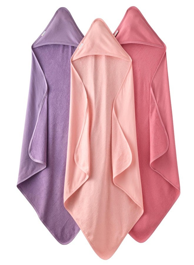 Butterblu Harper - 100% Organic Cotton Hooded Towels, 3-Pack, Pink - Image 1