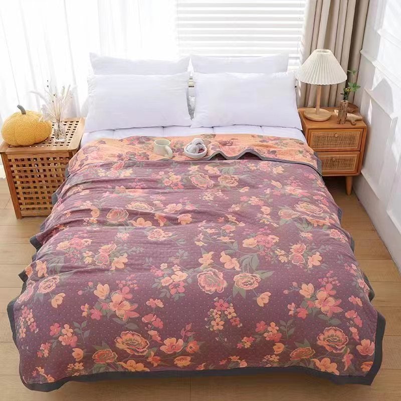 New Combed Cotton Fine Sand Gauze Towel Blanket Soybean Fiber Blanket Single Double Leisure Blanket - Image 1