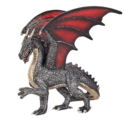 MOJO Steel Dragon Realistic Fantasy Toy Replica Hand Painted Figurine 63 x 47 x 45 - Image 1
