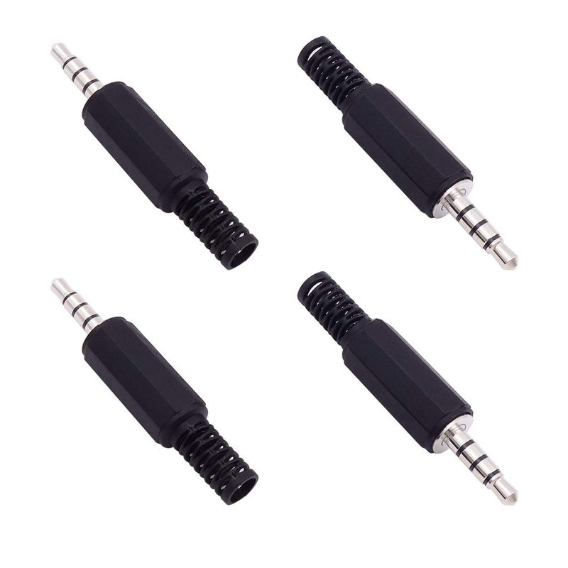 Fancasee 4 Pack 3.5mm Replacement Repair Plug Jack TRRS 4 Pole Stereo Male Plug 1/8" 3.5mm Solder Type DIY Audio Cable Connector for Headphone Headset Earphone Microphone Cable Repair - Image 4
