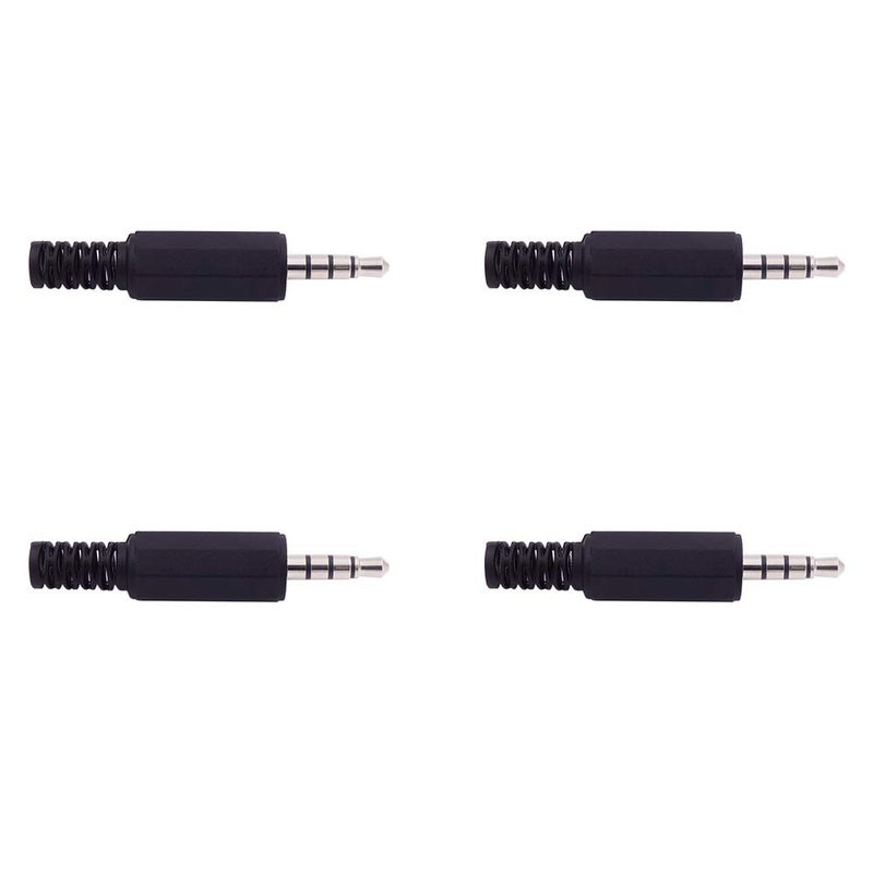 Fancasee 4 Pack 3.5mm Replacement Repair Plug Jack TRRS 4 Pole Stereo Male Plug 1/8" 3.5mm Solder Type DIY Audio Cable Connector for Headphone Headset Earphone Microphone Cable Repair - Image 3