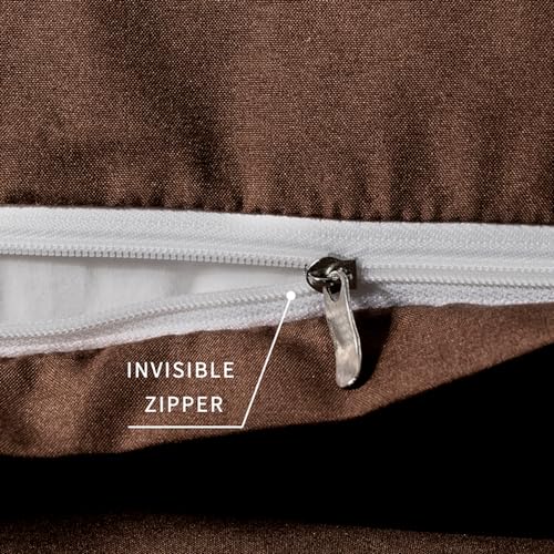 NookZuzu 2 Pack Microfiber Zipper Pillowcases, Soft Comfortable Not Shrink Coffee Pillow Case, Standard Pillow Cases Set of 2 (20x26 Inches) - Image 3