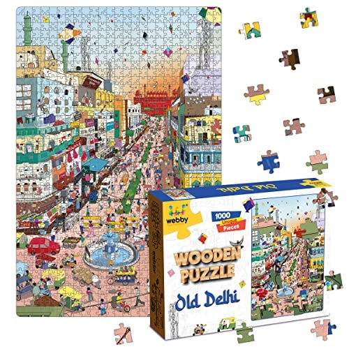 Webby Old Delhi Wooden Jigsaw Puzzle | Best Gift for Teenager | Fun & Challenging| Puzzle for Adult & 14+ Kids, 1000 Pieces Puzzle - Image 3