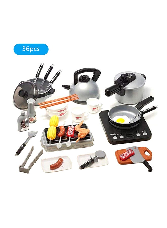 36-Piece Realistic Kitchen Plastic Miniature Pretend Play Toy Set For Kids - Image 1