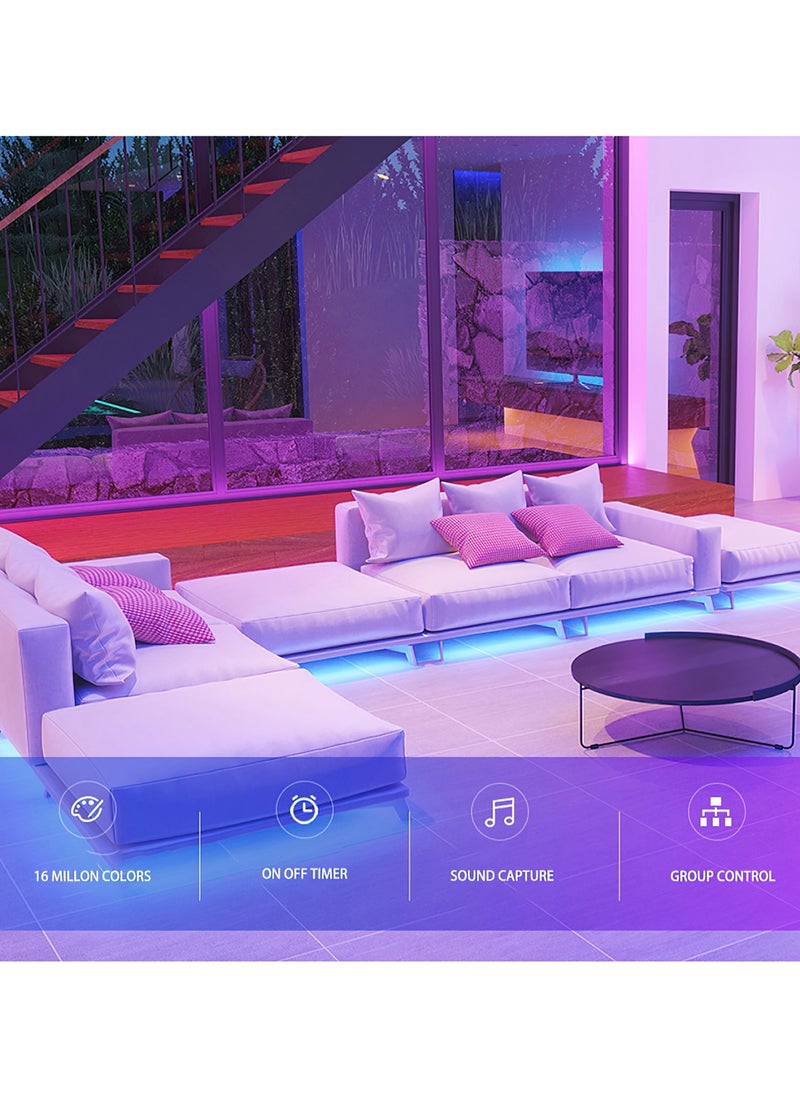 Goldfish - LED Light Strip RGB Bluetooth Multi-Color Light Strip Atmosphere Light Strip Background Wall Light Strip 2M - Image 1