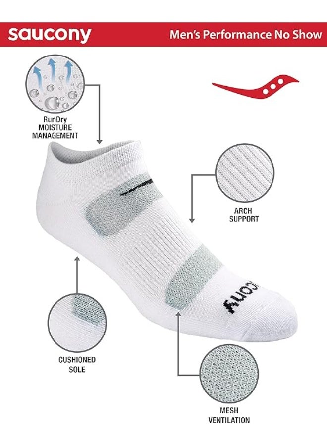 Saucony Men's RunDry Mesh Ventilating Comfort Fit Performance No-Show Socks, Available in M-XXL (6, 12, 18 Pairs) - Image 2