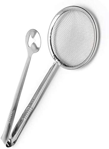 Attachh Stainless Steel Fryer Strainer Tool Oil Residue Cooking Fryer Strainer Tong Colander Kitchen Essential Tool Pack of 1 - Image 1