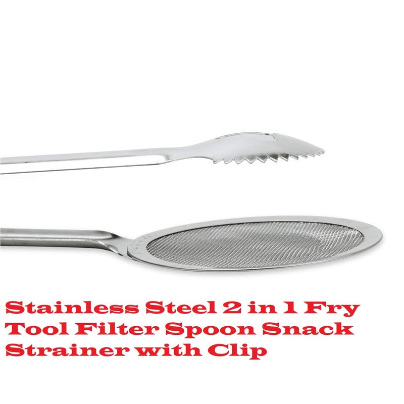 Attachh Stainless Steel Fryer Strainer Tool Oil Residue Cooking Fryer Strainer Tong Colander Kitchen Essential Tool Pack of 1 - Image 4