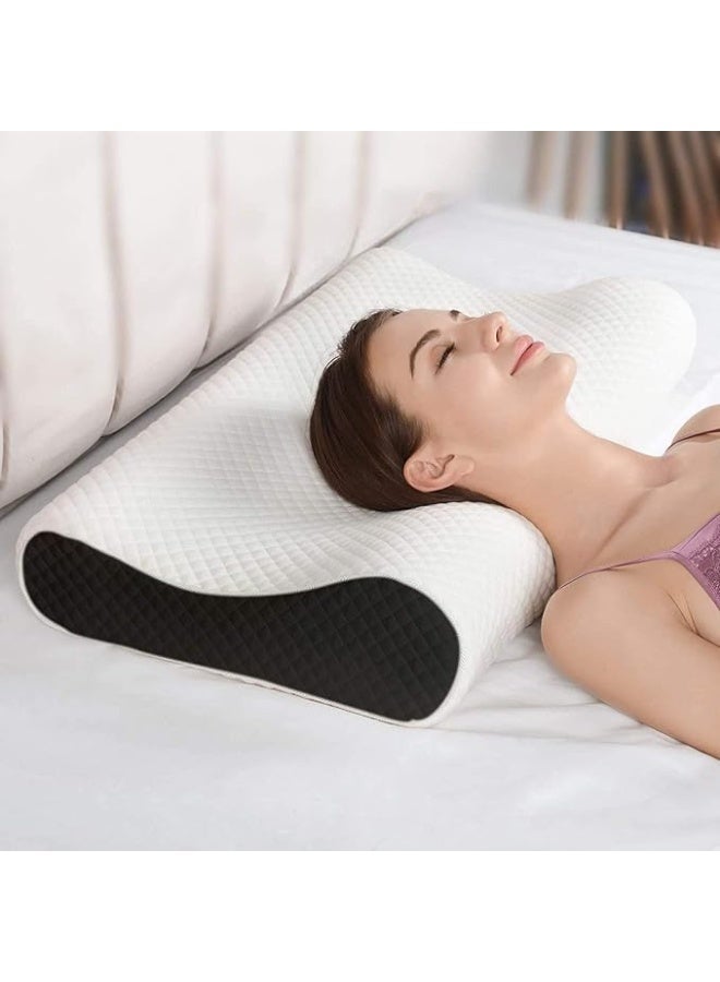 Memory Foam Cervical Pillow Set – Contour Orthopedic Neck & Shoulder Support with Dual Height, Removable Cover, Standard Size Pack - Image 3