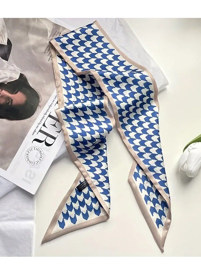 Set of 4  Hair Scarves, Featuring Bow Ties for Ponytails, Neck Scarves, And Polyester Purse Scarves for Decorative Purposes, Fashionable Hair Accessories for Women And Girls.