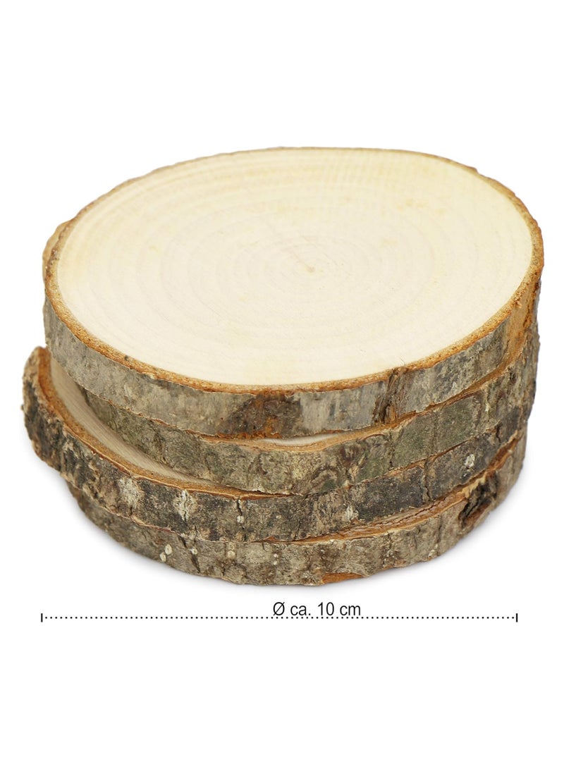 com-four® 8 x coasters made of natural wood, glass coasters, coasters for glasses, wooden discs for crafts, diameter approx. 7-10 cm - Image 1