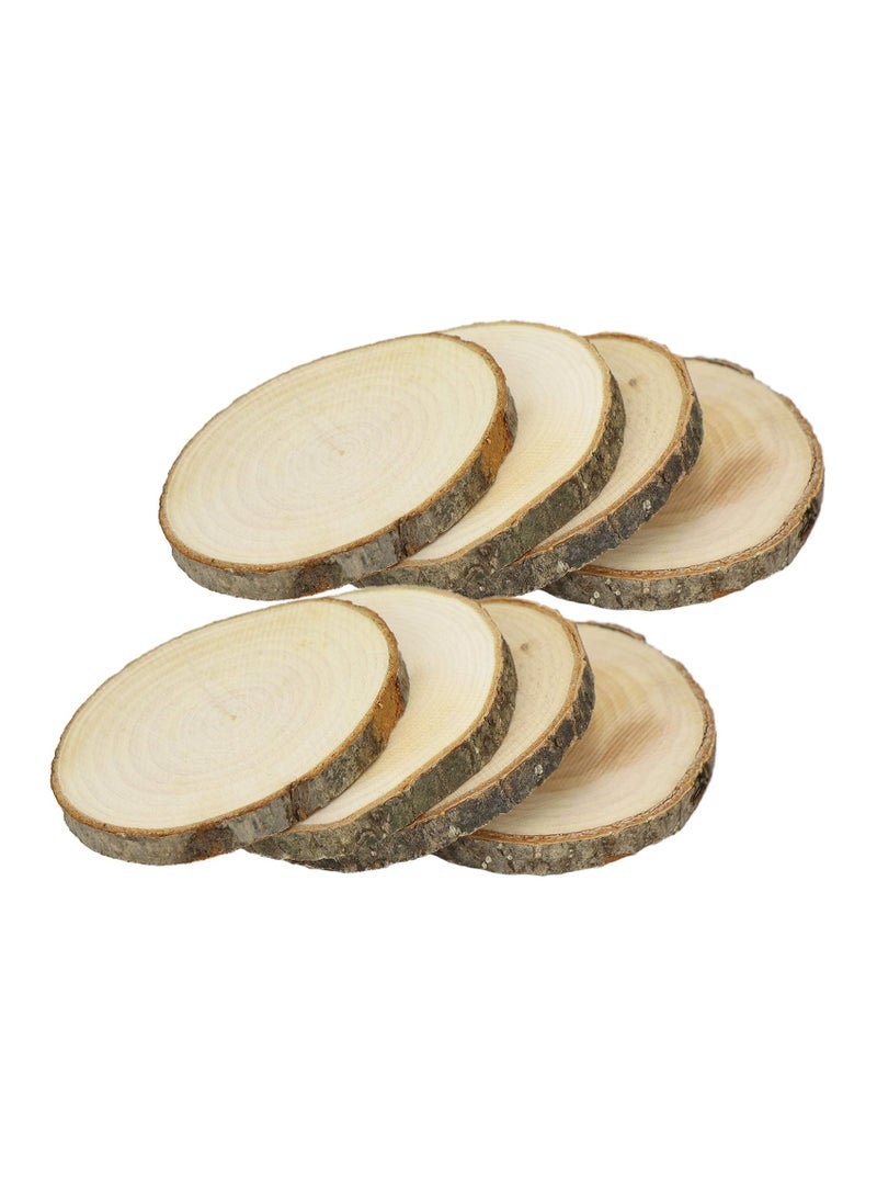 com-four® 8 x coasters made of natural wood, glass coasters, coasters for glasses, wooden discs for crafts, diameter approx. 7-10 cm - Image 4