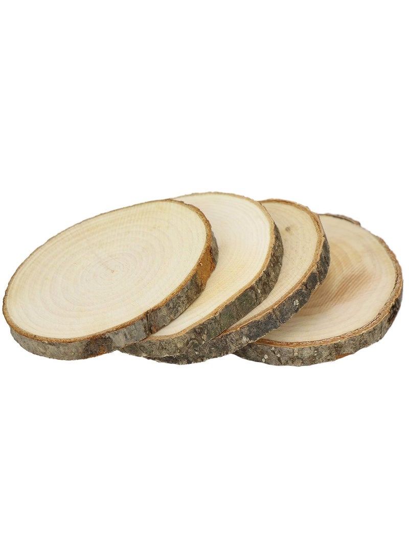 com-four® 8 x coasters made of natural wood, glass coasters, coasters for glasses, wooden discs for crafts, diameter approx. 7-10 cm - Image 3