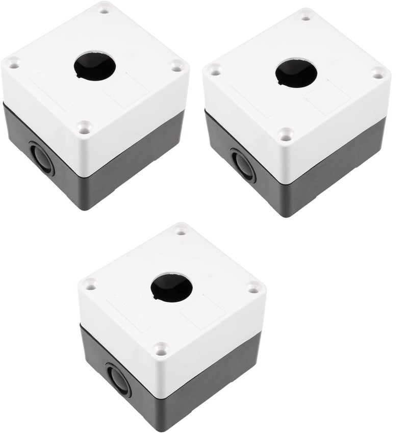 KAMCON Black White Plastic One and Two Push Button Switch Control Station Box Case 22mm 3 1 Push Button - Image 1