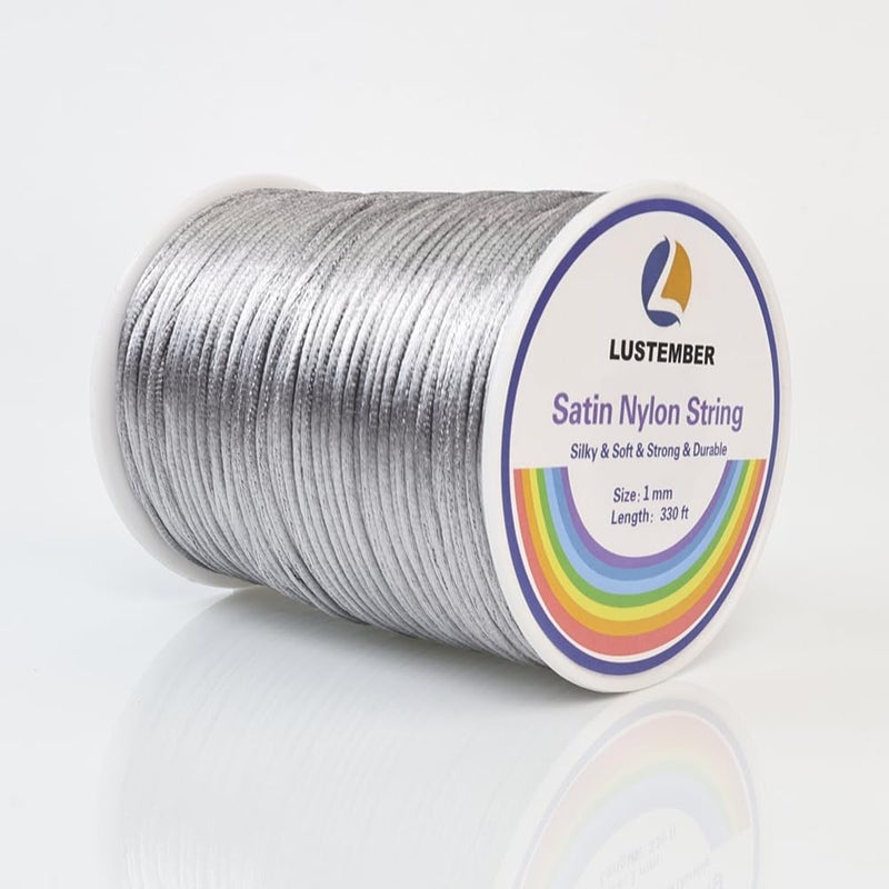 LUSTEMBER 330 Feet Satin Nylon String  1 Mm Silky Smooth Durable Nylon Cord For Jewelry Making  Bracelets  Beading  Necklaces  Macrame  Kumihimo  Rattail  And Chinese Knot Craft - Image 1