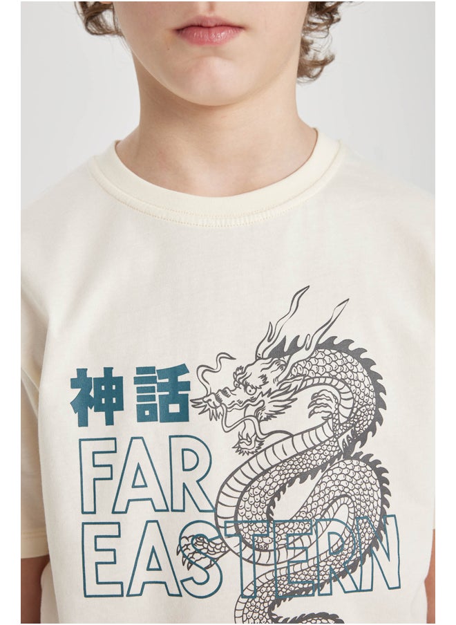 DeFacto - Boy Regular Fit Crew Neck Knitted Short Sleeve T-Shirt - Image 1