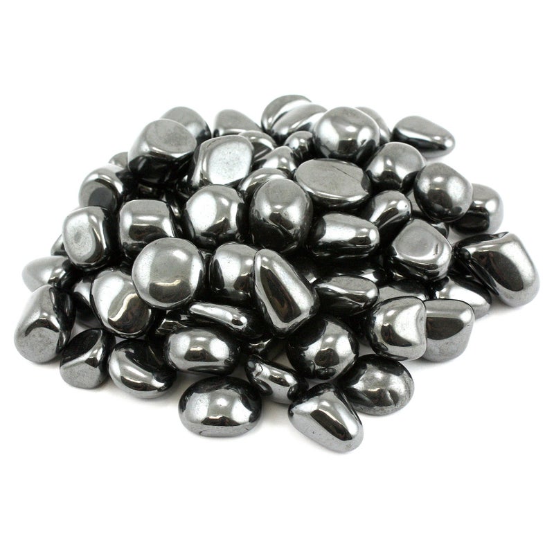 CircuitOffice 1lb Bulk Tumbled Hematite Stones from Brazil - Small 1/4"-1/2" Polished Natural Crystals for Reiki Crystal Healing